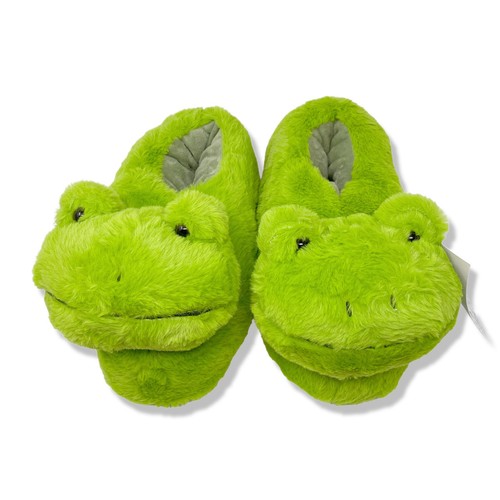 Fluffy freddy frog slippers - freddy,