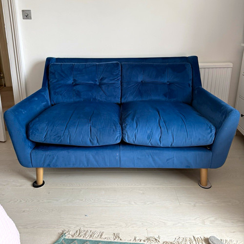 Blue seater solid fabric - 2-seater,