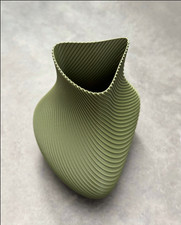 Modern twisted ribbed vase - ribbed,