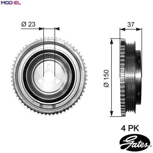 Belt pulley crankshaft tvd1053 - belt,