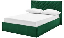 Luca Double End Lift Ottoman Bed Green Elegant and Comfortable Bedroom Furniture