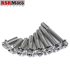 M12 Titanium Hex Head Bolts Screws 30-90 x 1.25mm Pitch