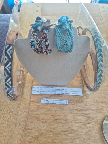Handmade leather beaded belt - handmade,