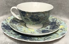 Matthew Williamson Butterfly Peacock Bird Flowers Trio Tea Cup Saucer Cake Plate