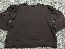 Zara brown sweatshirt eyelet
