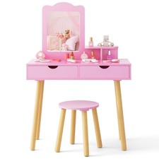 Wooden Dressing Table & Stool