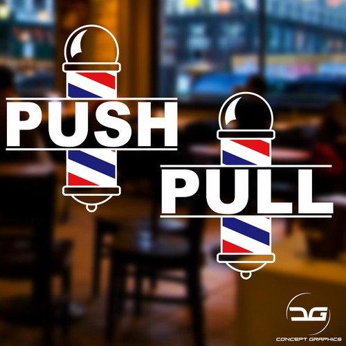 Push pull barber shop pole - push,
