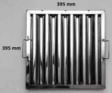 395x395mm Canopy Grease Baffle Filter Stainless Steel Kitchen Extraction Hood