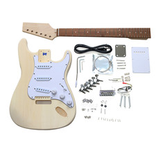DIY ST Beginner Guitar Kit | Basswood Body S-S-S Pickup | White Pickguard