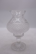 Vintage Cut Glass Vase with Pedestal Base Two-Piece Hurricane Lamp 