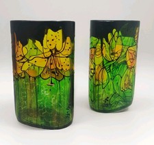 Stained Glass Vase Pair