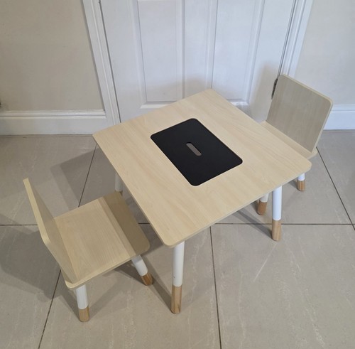 Kids wooden table - 2, chairs