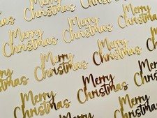 12x Gold Mirror Merry Christmas Cupcake Cake Toppers Decorations Bento