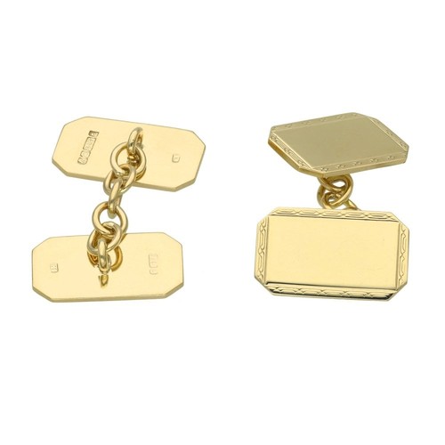 9ct yellow gold - gold, octagonal