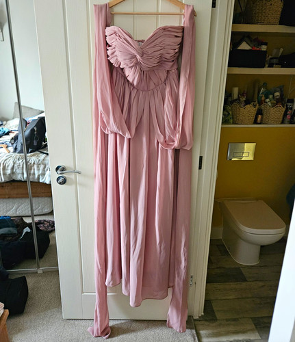Pink chiffon strapless - chiffon,