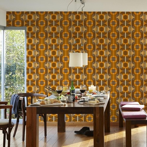 Geometric star retro brown - star,