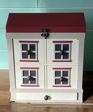 Cute House  Shaped  Wooden Jewellery/keepsake/shelf Box. 6 Compartments