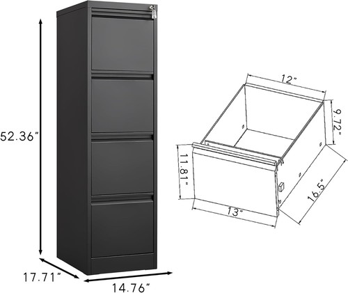 Filing cabinet lockable - lockable, steel