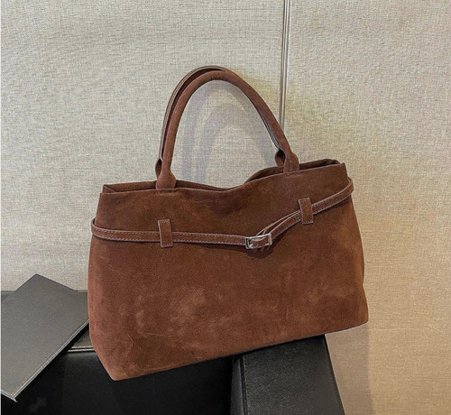 Brown women suede tote bag - women,
