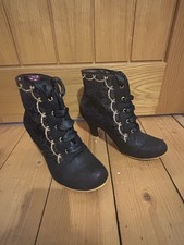 Black/Gold Irregular Choice Ankle Boots UK 6, EU 39