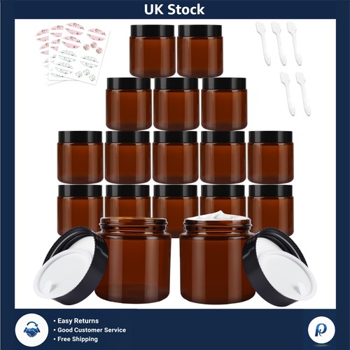 Amber glass cosmetic storage - amber,