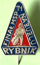 1971  WORLD  FINAL  POLAND  RYBNIK  BLUE  OUTER   SILVER   SPEEDWAY    BADGE