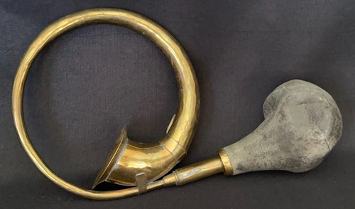 Antique brass car horn - antique,