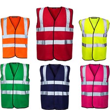 HI VIS VEST VISIBILITY SECURITY WORK CONTRACTOR SAFETY WAISTCOAT JACKET COAT