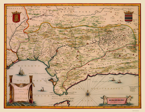 Historic map andalusia spain - map,