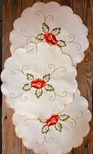 Pack of 3 Embroidered Poppy