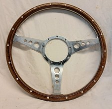 Genuine MOTO LITA Polished Alloy Wood rim Dished 14 in Steering Wheel, Very Good