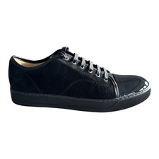 Lanvin DBB1 Trainers Suede Patent Toe Sneakers Size UK 10 Black