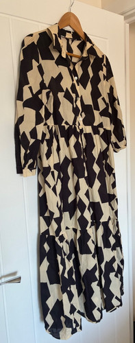 Zara black cream cotton tiered - cotton,