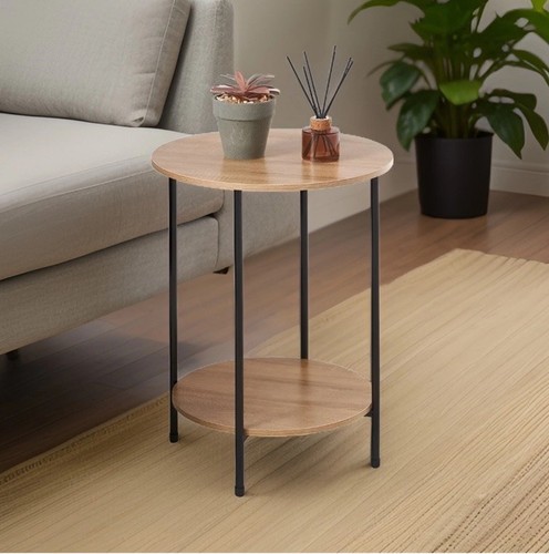 Round table tier oak effect - round,