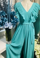 Ladies Gorgeous Turquoise Pleated Midi Jumpsuit - Size 14/16 -BNWT