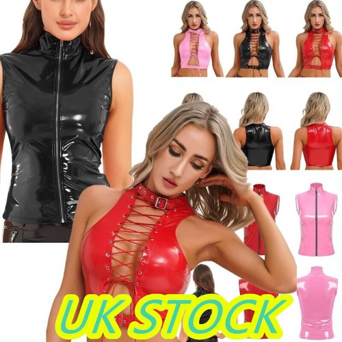 Womens shiny metallic crop - shiny,
