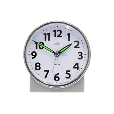 Acctim Micah Alarm Clock, Analogue Display, Non-Ticking, Blue LED Backlight