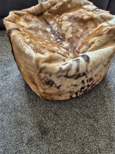 Cowhide pouffe foot stool - cowhide, 19