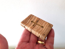 A Victorian Marble Bible Book Design Paperweight c1880