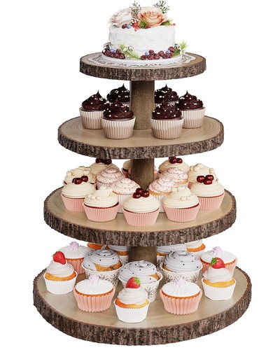 Tier wooden cupcake - cupcake, stand