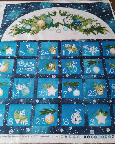 Advent calendar cotton fabric - cotton,