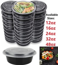 Meal Prep Food Containers Plastic Microwave Freezer Safe Storage Boxes with Lids
