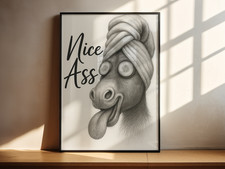 Funny Donkey Wall Art Print