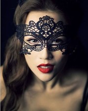 BLACK VENETIAN MASQUERADE HALLOWEEN PARTY LACE FANCY DRESS EYE SEXY MASK