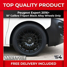 FITS PEUGEOT EXPERT 16> CALIBRE T-SPORT GLOSS BLACK LOAD RATED ALLOY WHEELS SET