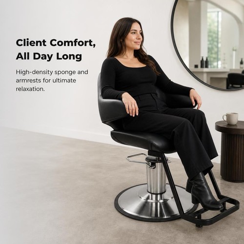 Salon chair with adjustable - chair,