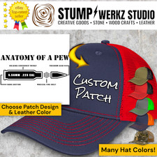 Custom Hat Trucker Baseball Cap Richardson Leather Patch USA Anatomy of a PEW