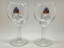 PAIR OF LEFFE BELGIAN LAGER HALF PINT GLASSES -  BEER PUB BAR HOME WITBIER