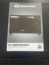 Daewoo SDA1608 Electric Mini Oven 1300W with Double Glass Door, 23L, Black