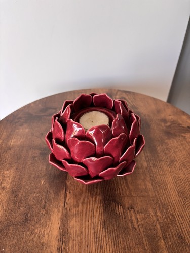 Burgundy artichoke tea light - burgundy,